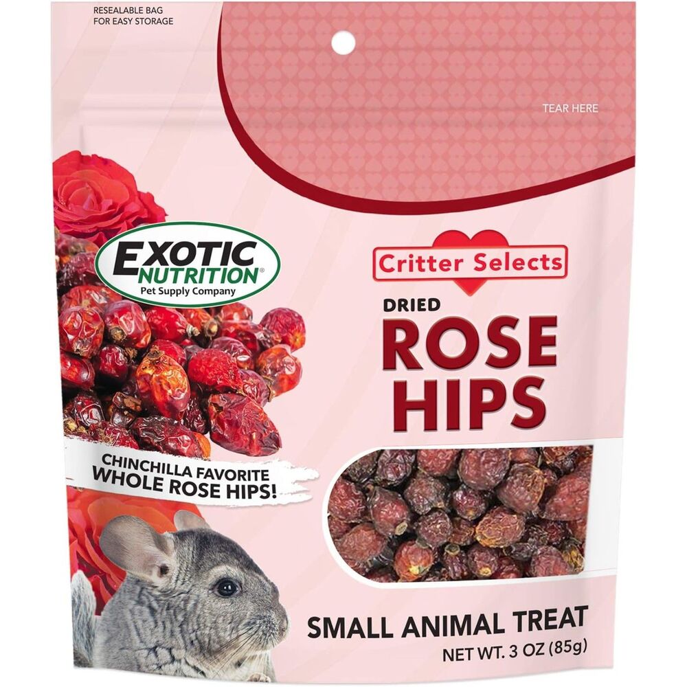 Exotic Nutrition Dried Rose HIPS (3 oz.) Natural Treat small pets